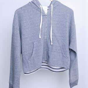 Womens Cropped Heather Grey Hoodie - New!